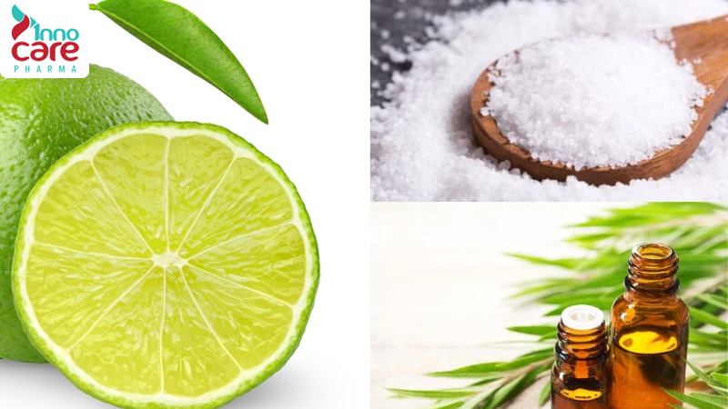 4. Chanh kết hợp muối và tinh dầu tràm 1